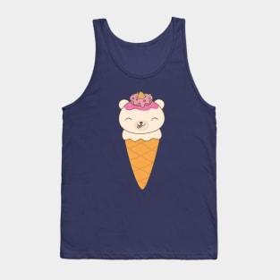 Kawaii Cute Bear Ice Cream Cone T-Shirt Tank Top